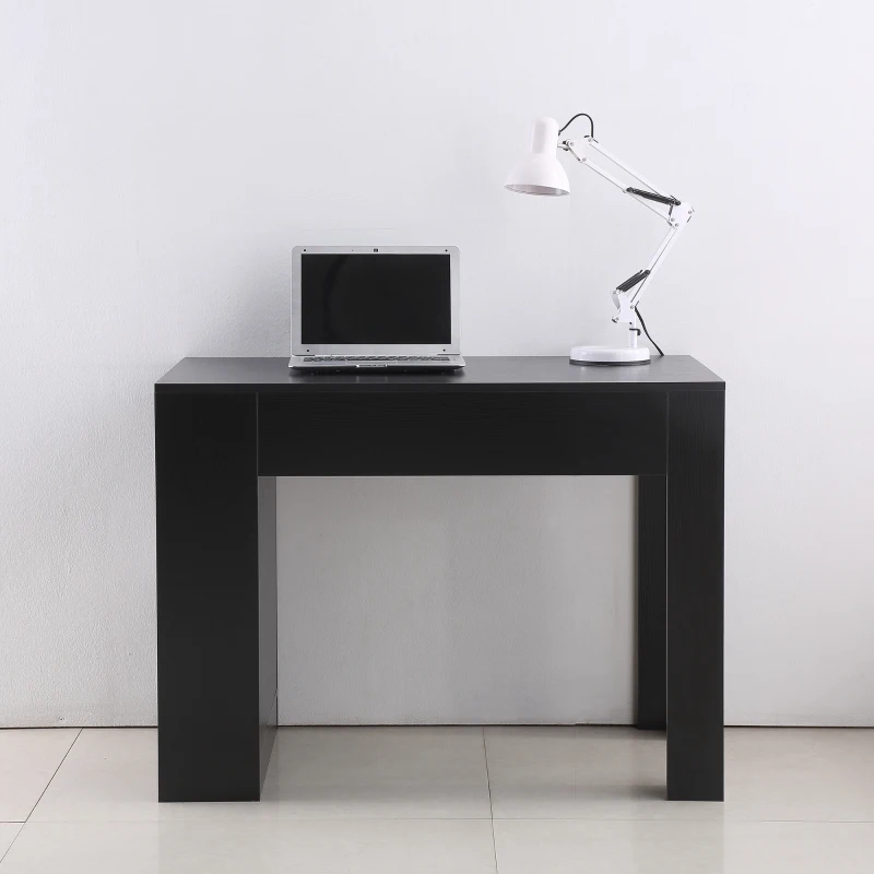 HomCom 40" Space Saving Modern Home Office Computer Desk Bookshelf Combo - Black