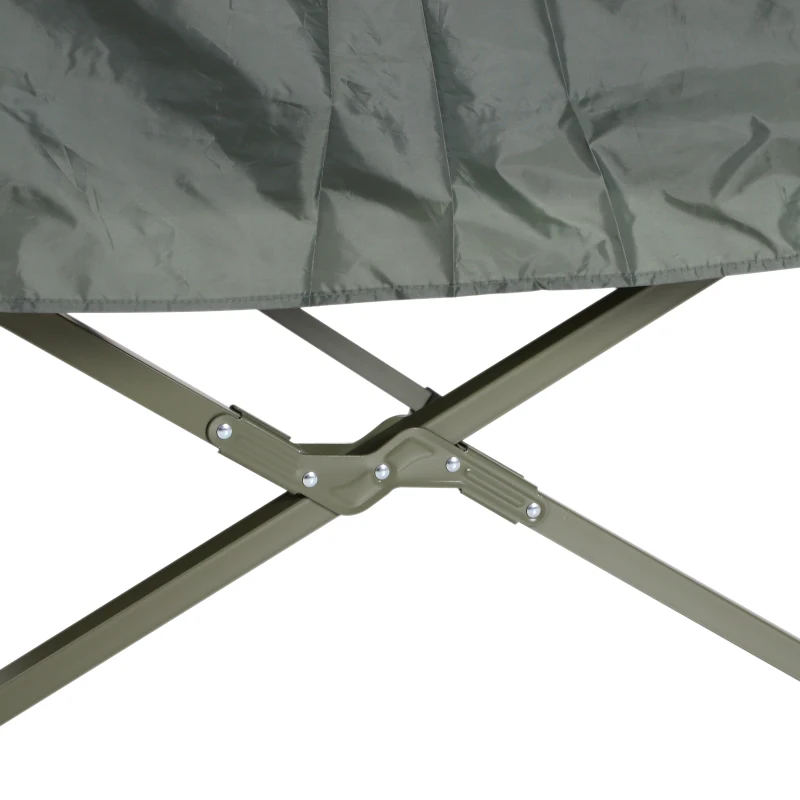 Outsunny Portable 1 Person Raised Camping Tent Cot Combination for Fishing and Hunting - Green