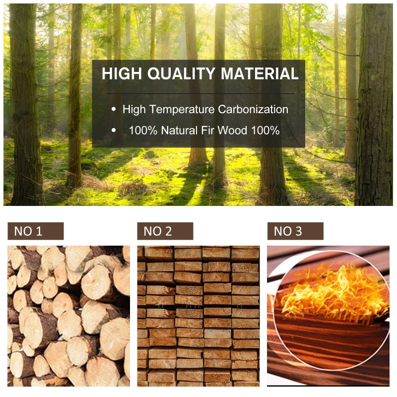 Outsunny Rustic Outdoor Patio Adirondack Rocking Chair - Carbonized Wood