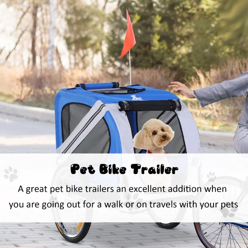 Aosom Bike Trailer Stroller & Wagon Jogger for Dogs and Pets with 3 Entrances White