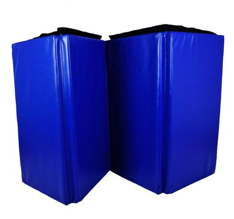 Soozier 6' x 4' x 2" PU Leather Folding Gymnastics Tumbling / Martial Arts Mat - Blue