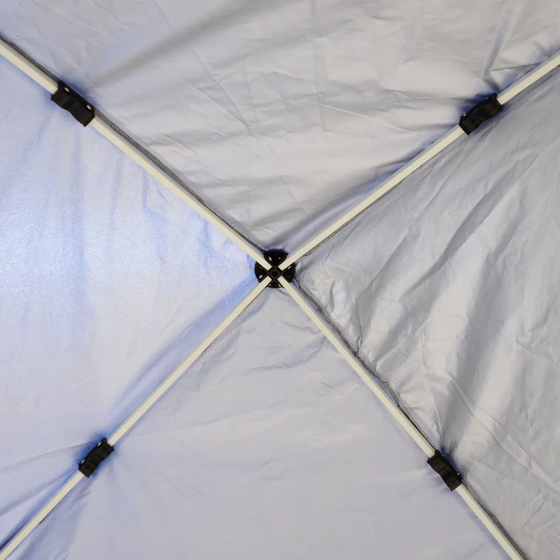 Outsunny 10' x 10' Easy Set Pop Up Canopy Tent Cover with Slanted Legs and Carrying Bag - Blue