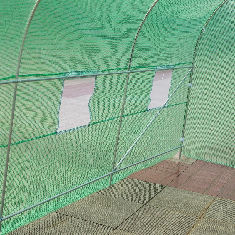 Outsunny 15' x 7' x 7' Outdoor Portable Walk-In Greenhouse with Windows