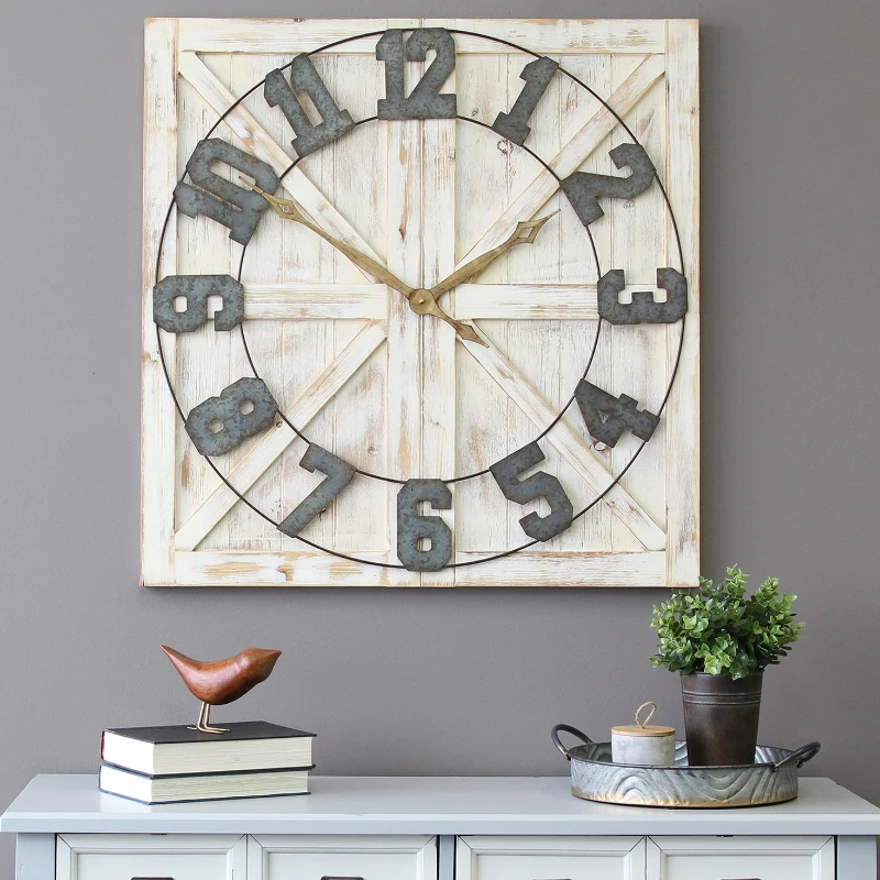Stratton Rustic Farmhouse Wall Clock