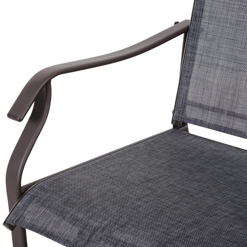 Outsunny 3-Piece Outdoor Rocking Chair and Table Set, Sling Fabric Glider for Patio, Garden Relaxation