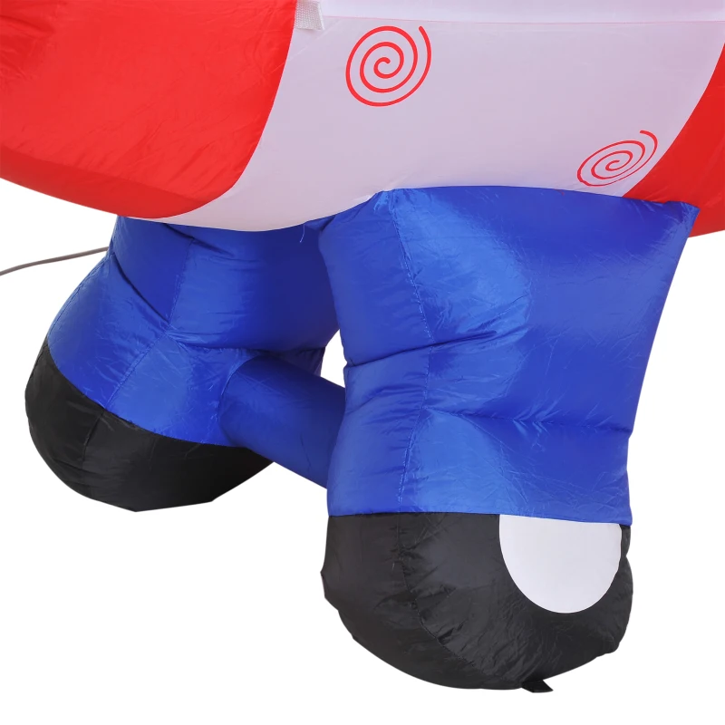 HomCom 8' Outdoor Animated Christmas Inflatable Pilot Santa in Propeller Plane