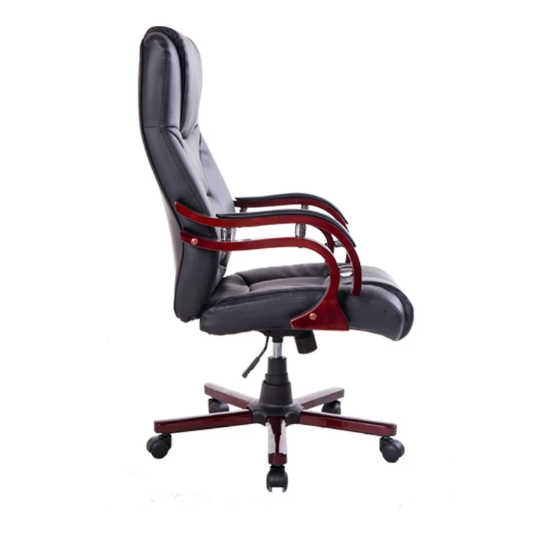 HomCom PU Leather / Wood High Back Executive Office Chair - Black