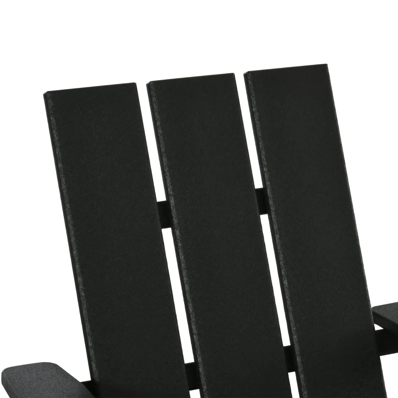 Outsunny Patio Adirondack Chair, Outdoor HDPE Fire Pit Chair, Weather Resistant Outdoor Chair with High-back, Patio Chair for Deck, Garden, Backyard, Black