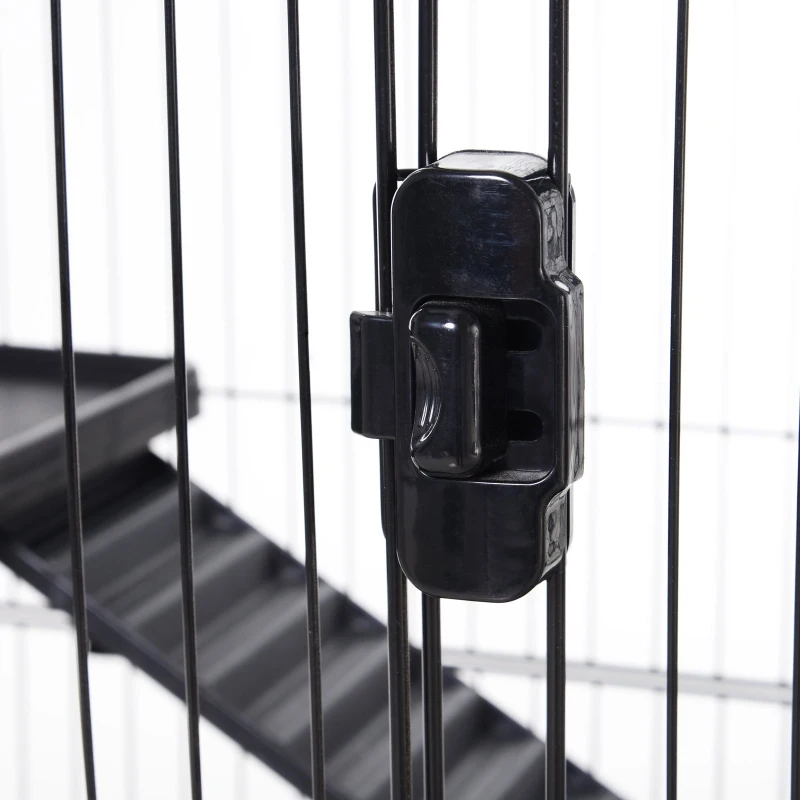 PawHut 43"H Ferret House Habitat Small Animal Hutch - Black and White