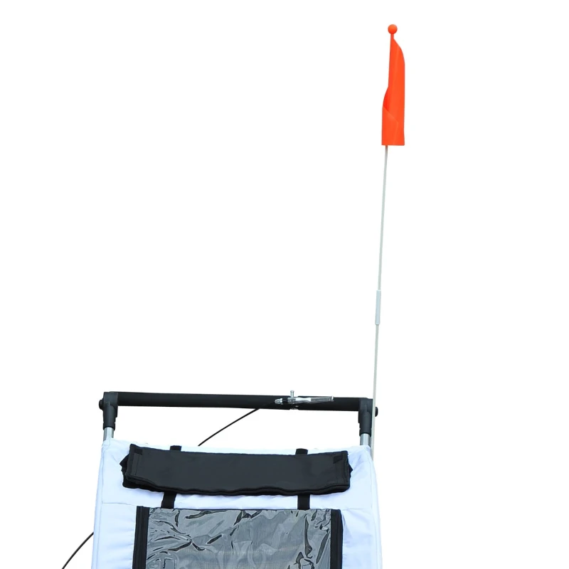 Aosom Elite Pet Dog Bike Bicycle Trailer Stroller Jogger w/ Suspension - White