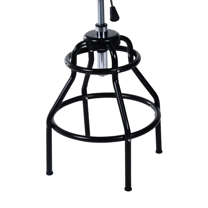 HomCom Adjustable Height Swivel Shop Stool w/ Backrest - Black