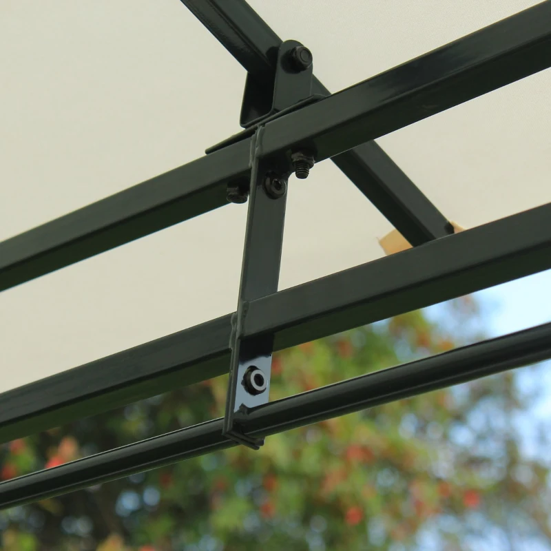 Outsunny 13" x 10" Outdoor Patio Gazebo 2-Tier Roof Pavilion Canopy Tent Steel with Curtains - Cream