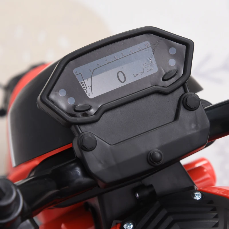 Aosom Electric Child Ride On Motorcycle 6V Battery Powered Motorbike with Training Wheels, for 3-8 Years Old Kids - Red