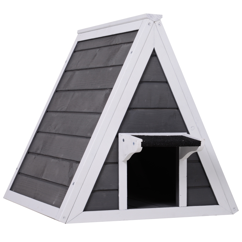 PawHut 21" Solid Wood Cat Condos Natural Water Proof Outdoor Pet