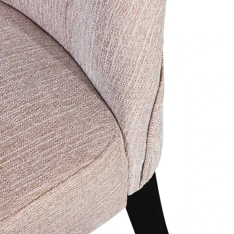 HOMCOM Set of 2 Modern Style Dining Chair Set with Button Tufting Fabric Beige