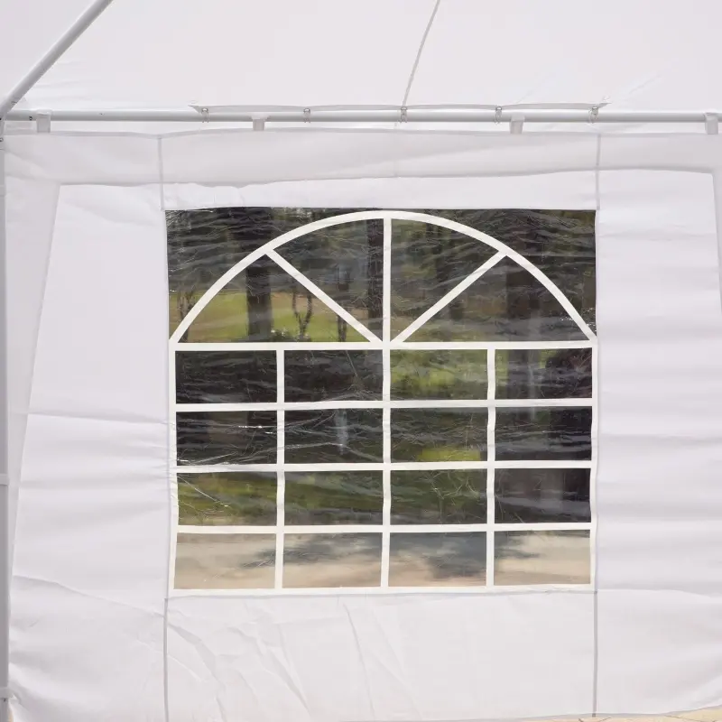 Outsunny 29' x 20' Large 10-Wall Social Event Wedding Reception Castle Gazebo Canopy Tent - White