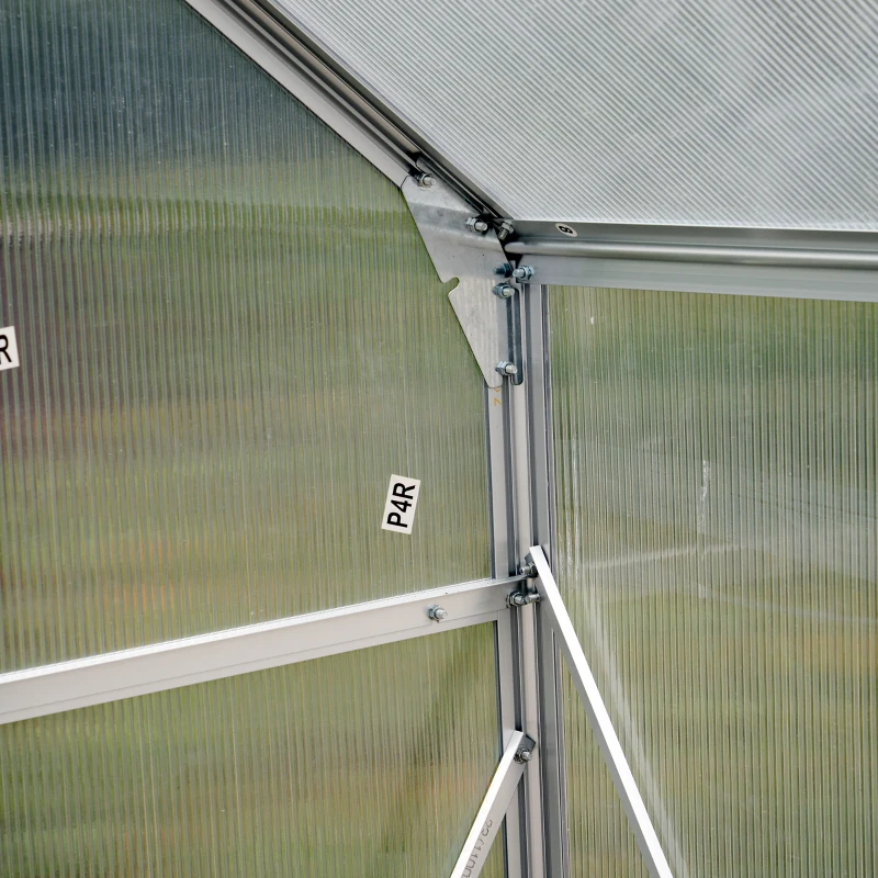 Outsunny Aluminum 4.25' L x 6.25'W x 7.2'H Polycarbonate Portable Walk-In Garden Greenhouse