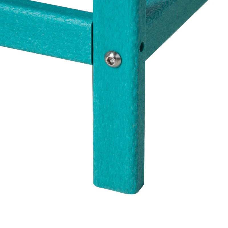 Outsunny Adirondack Side Table, Square Patio End Table, Weather Resistant 15" Outdoor HDPE Table for Porch, Pool, Balcony, Green