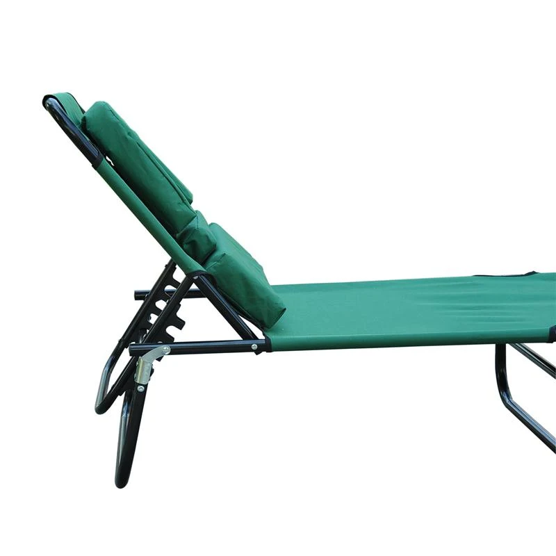 Outsunny Folding Face Down Opening Beach Sun Lounger - Green