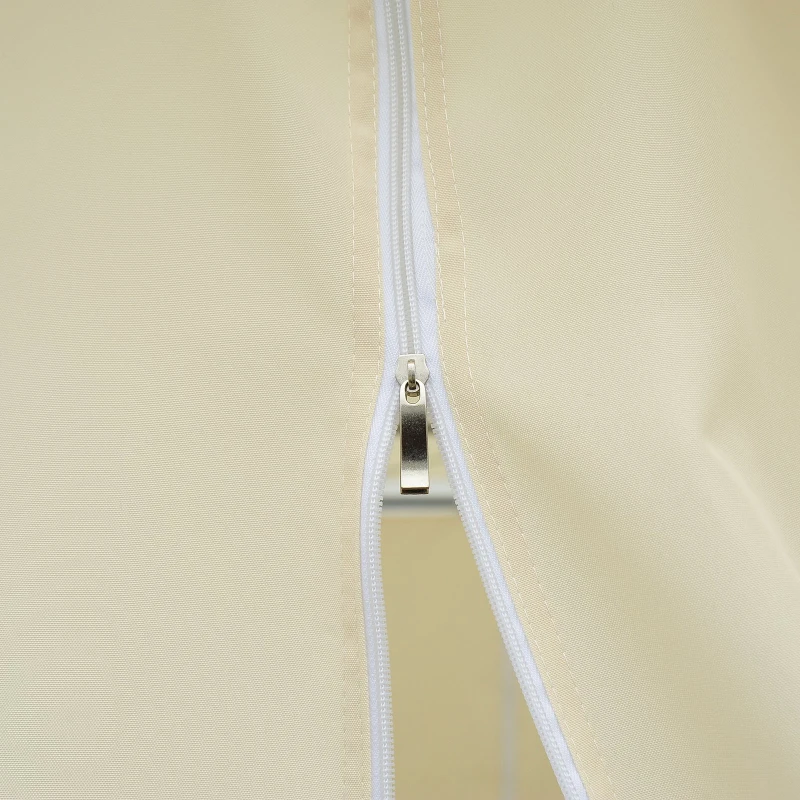 Outsunny 13" x 10" Outdoor Patio Gazebo 2-Tier Roof Pavilion Canopy Tent Steel with Curtains - Cream