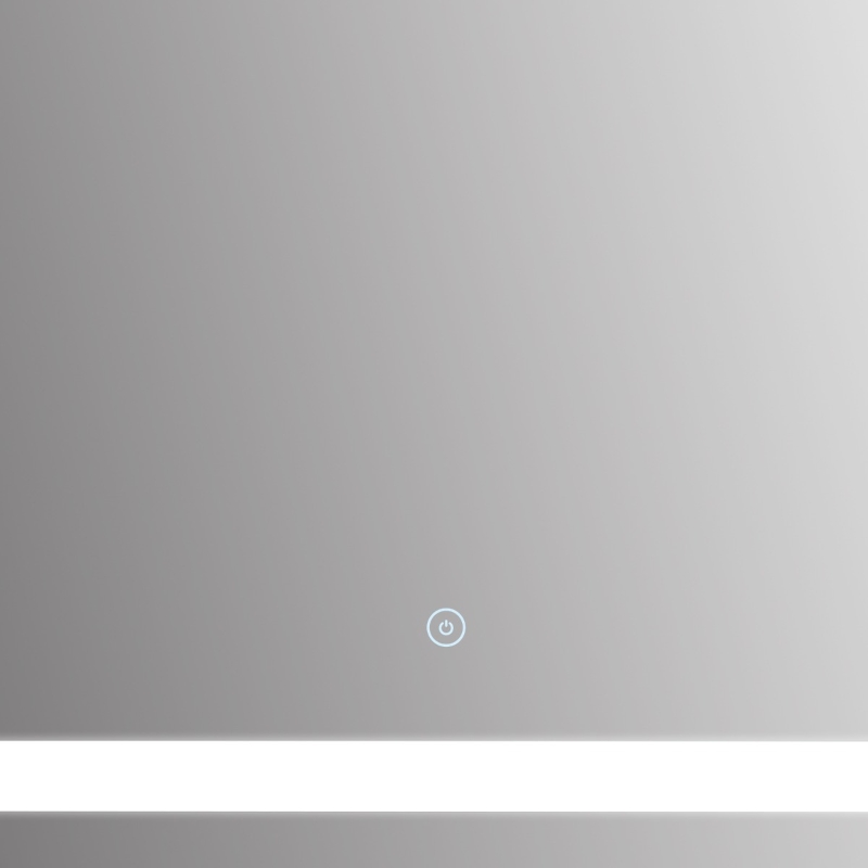 HOMCOM Touch Activated 27.5" Illuminated Bathroom Vertical Wall Mirror Outline LED Lights - Silver