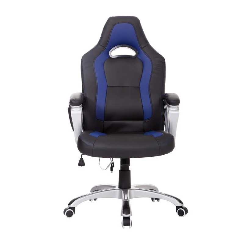 HomCom High Back Racing Style Massage Ergonomic Gaming Chair - Blue / Black