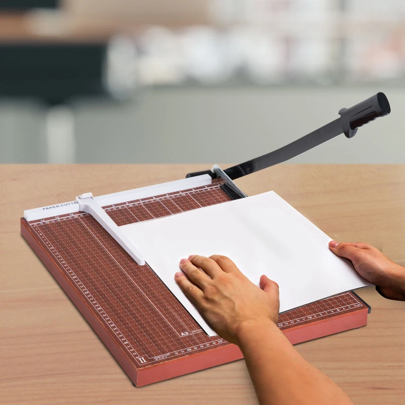HOMCOM Paper Cutter Guillotine 12 A3 Sheet Paper Slicer