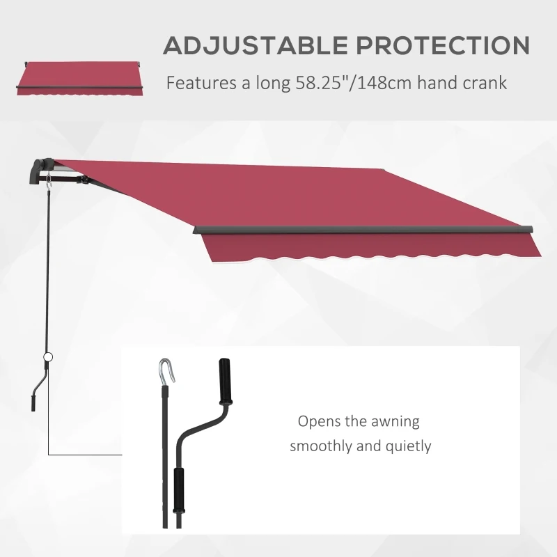 Outsunny Patio Awning Canopy Retractable Deck Door Outdoor Sun Shade Shelter