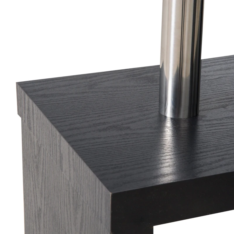 HomCom Foldable Convertible Rotating Office Desk Shelf Combo Writing Table - Black