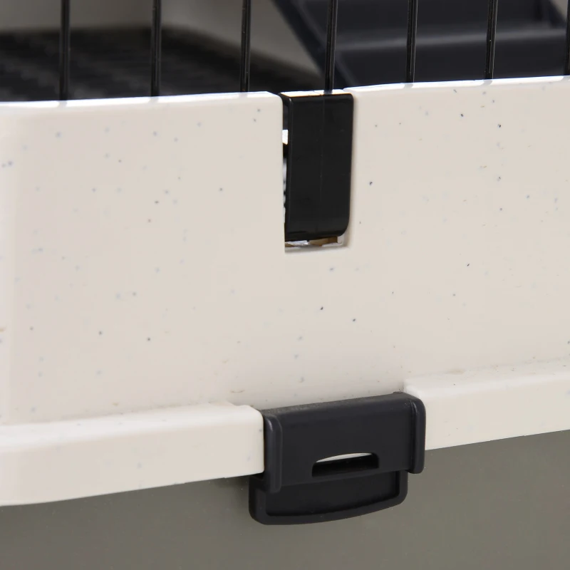 PawHut 43"H Ferret House Habitat Small Animal Hutch - Black and White