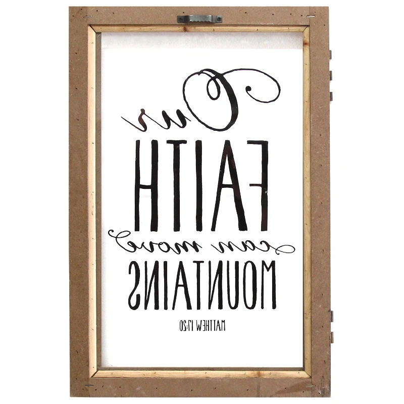 Stratton Our Faith Can Move Mountains Printed Glass Decor