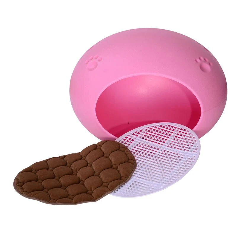 Pawhut Pet Dog Cat Egg Shaped Pod Sleeping Bed House - Pink