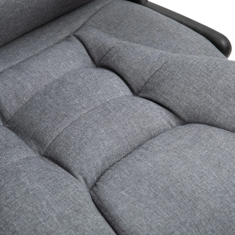 Vinsetto Adjustable Reclining Heating Massage Office Chair Linen Fabric - Grey