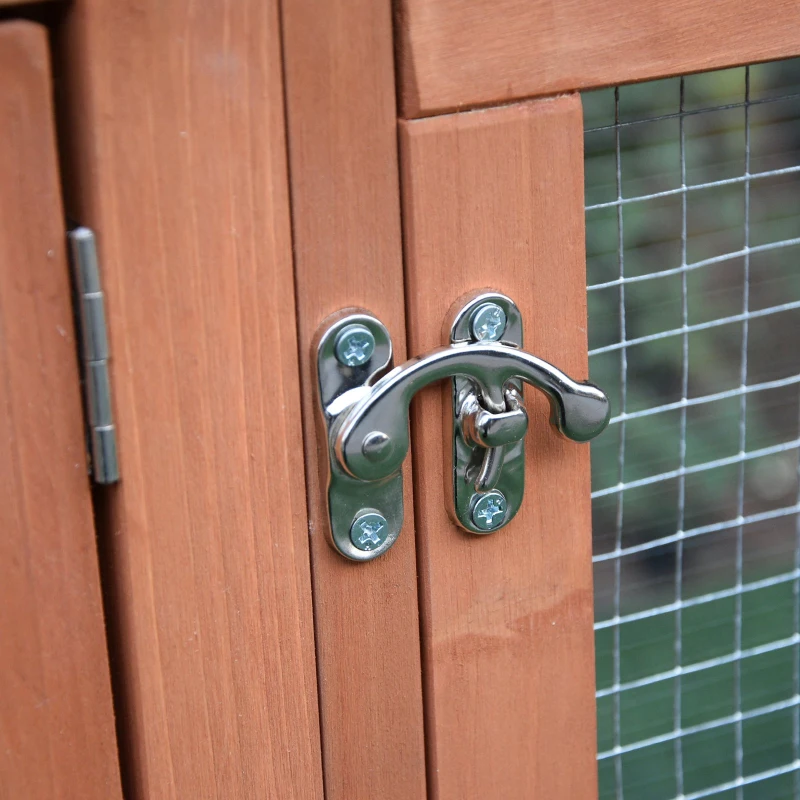 PawHut 62" Wooden Outdoor Rabbit Hutch with Detachable Run and Elevated Main House