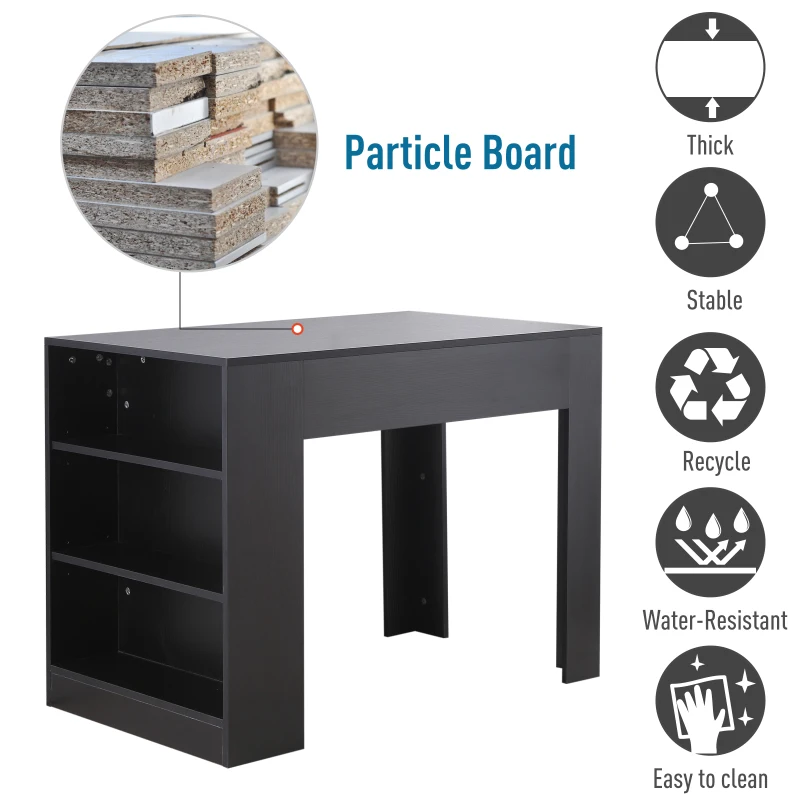 HomCom 40" Space Saving Modern Home Office Computer Desk Bookshelf Combo - Black