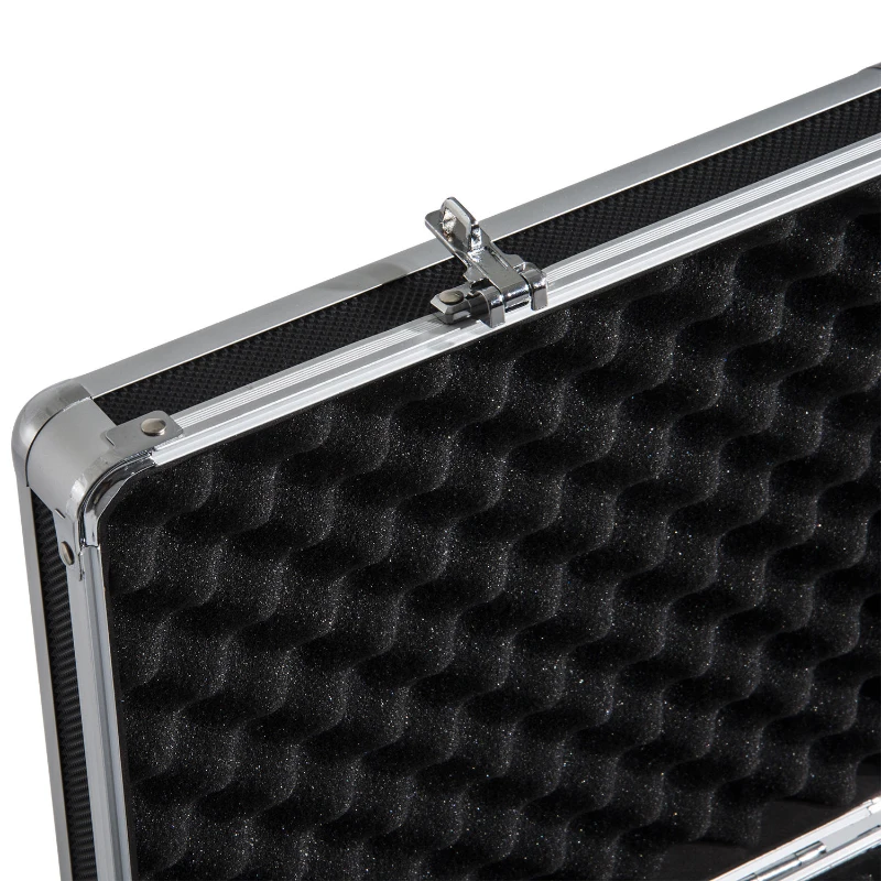 HomCom 11" Portable Aluminum Gun Case with Padded Interior and Combination Lock - Black