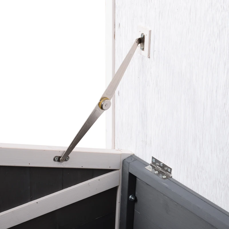 PawHut Large Wooden Dog House, Grey - Spacious Shelter for Pets, Perfect for Porch or Deck, 59" L