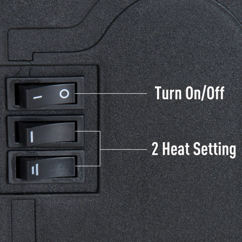 HomCom 16" 1500W Freestanding Indoor Electric Fireplace Heater - Black