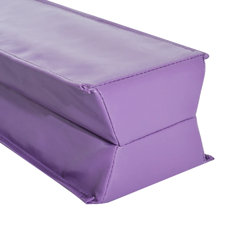 Soozier 8' Folding Stable PU Leather Gymnastics Floor Balance Beam - Purple