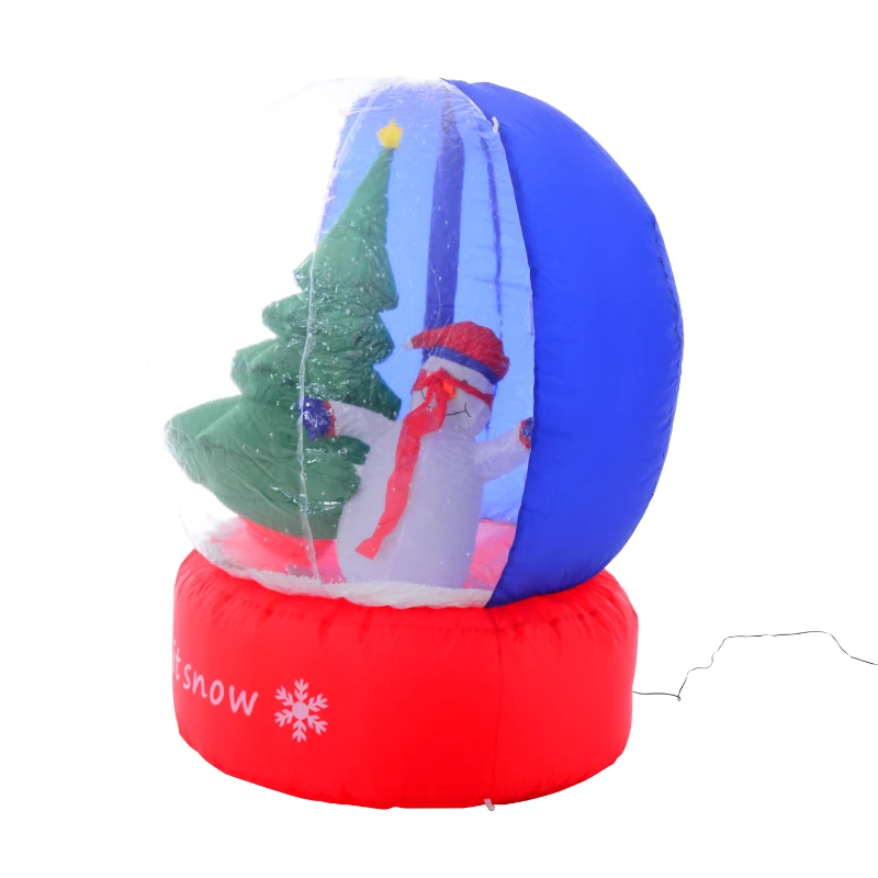 4' Inflatable LED Lit Christmas Snow Globe w/ Santa & Frosty - Lawn Yard Decoration