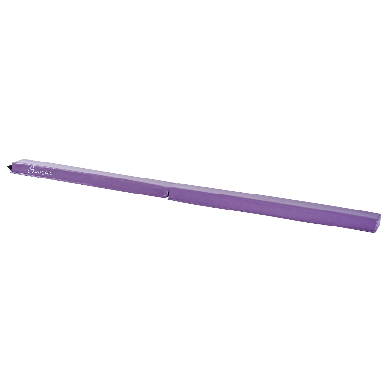 Soozier 8' Folding Stable PU Leather Gymnastics Floor Balance Beam - Purple