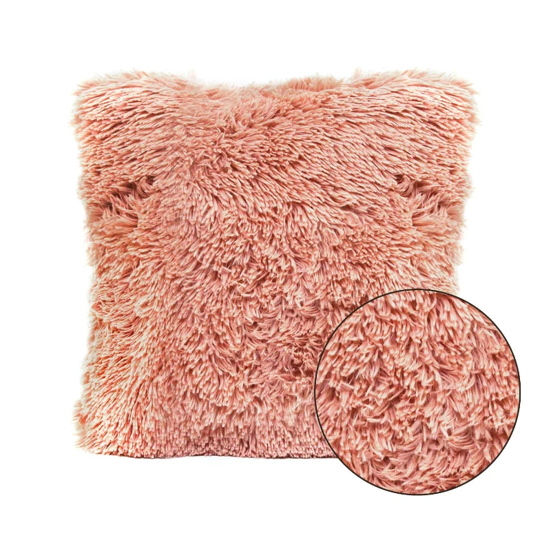 Stratton Pink Faux Fur Pillow