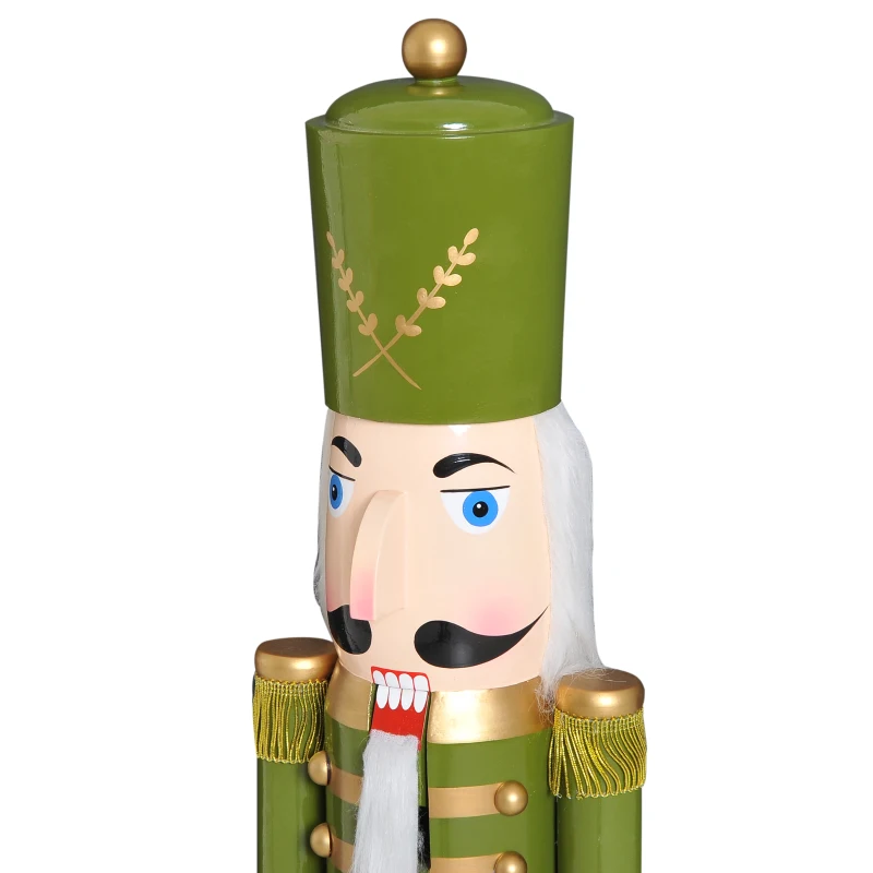HomCom 42" Wooden Traditional Nutcracker Soldier Figure with Sword - Green