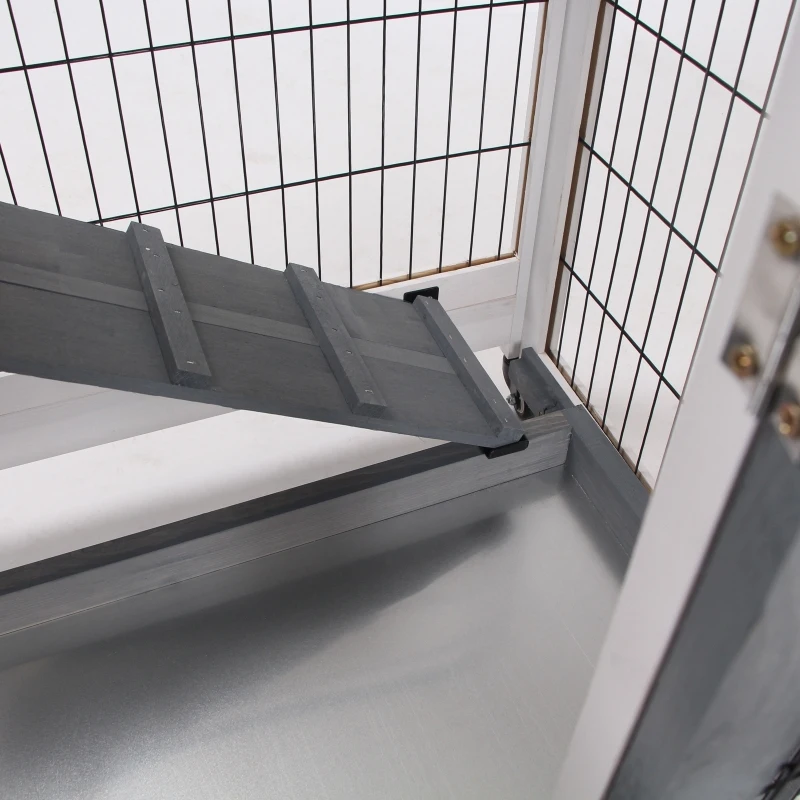 PawHut Deluxe Rabbit Hutch with Spacious Run, Indoor Bunny Cage, Pull-Out Tray for Easy Cleaning, Ideal for Small Animals