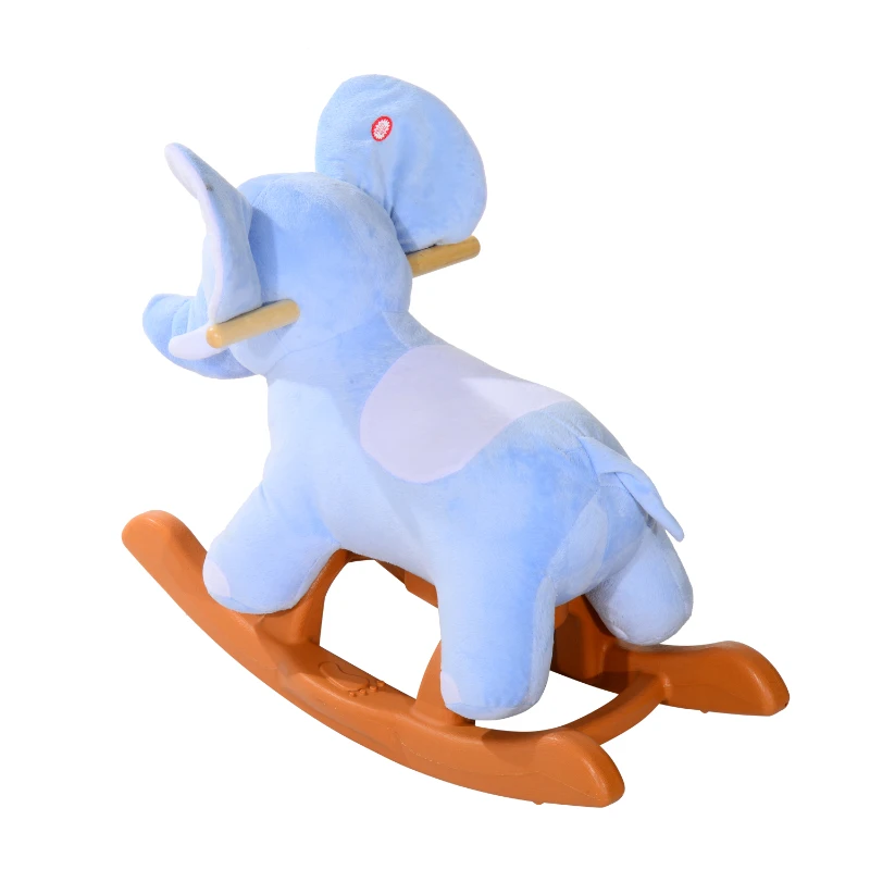 Qaba Kids Plush Rocking Horse-Style Elephant Theme Rocker Chair