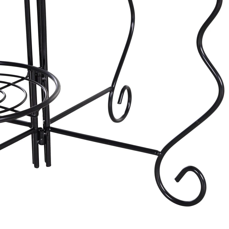 Outsunny 4-Tier Folding Flower Pot Stand Display Table for an Elegant Indoor/Outdoor Decorative Touch