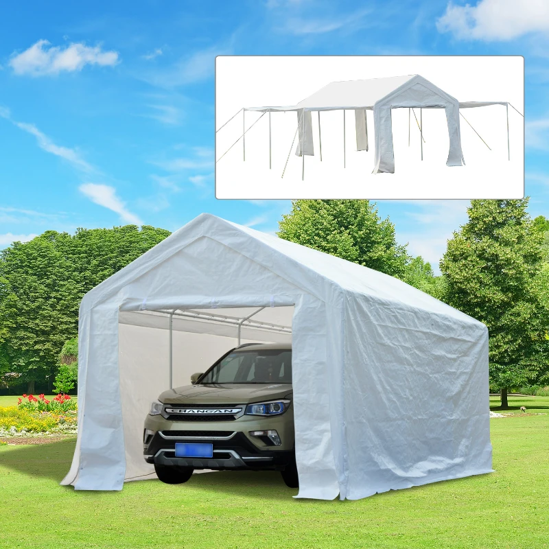 Outsunny 10' x 20' Multi-Purpose Convertible Carport / Event Canopy Tent - White