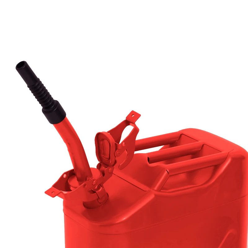 HomCom 2.5 Gallon 10 Liter Steel Jerry Can w/ Nozzle - Red