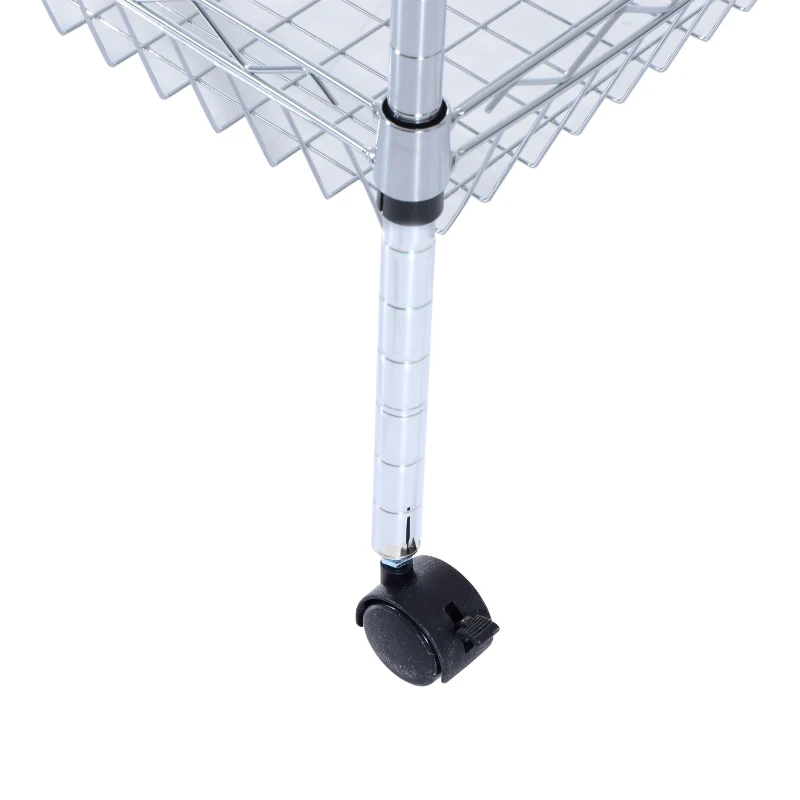 HomCom 24" Portable Rolling Trolley Kitchen Cart with Wire Basket