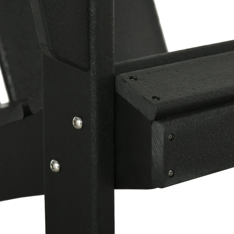 Outsunny Patio Adirondack Chair, Outdoor HDPE Fire Pit Chair, Weather Resistant Outdoor Chair with High-back, Patio Chair for Deck, Garden, Backyard, Black